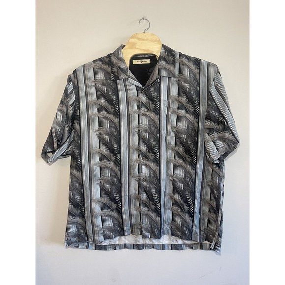 TOMMY BAHAMA Hawaiian Camp Shirt Mens XXLarge 100% Silk Short Sleeve Palm‎ - Picture 1 of 6